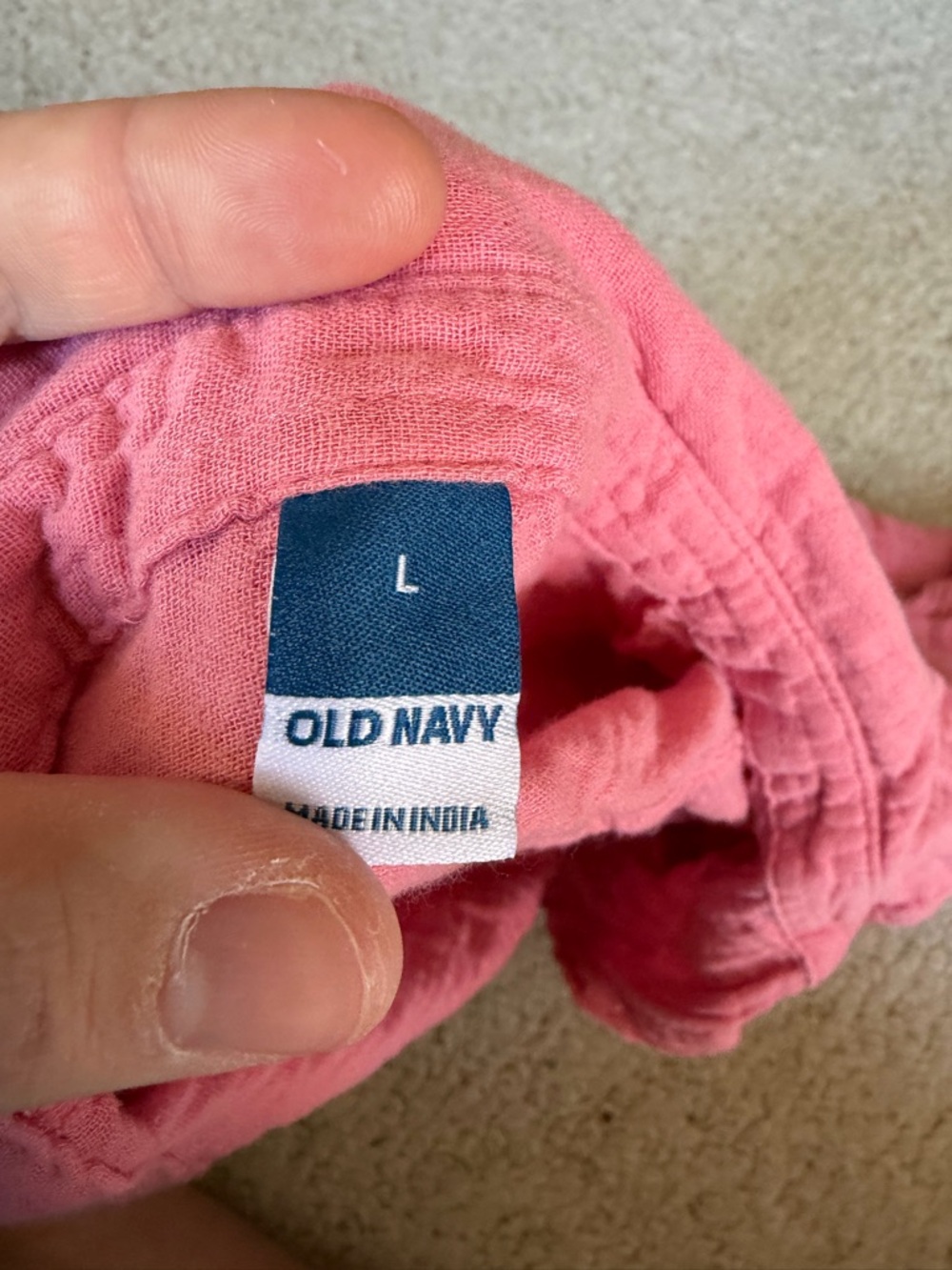 Old Navy Rose Pink Short-Sleeve Button-Down Shirt - Picture 3 of 5